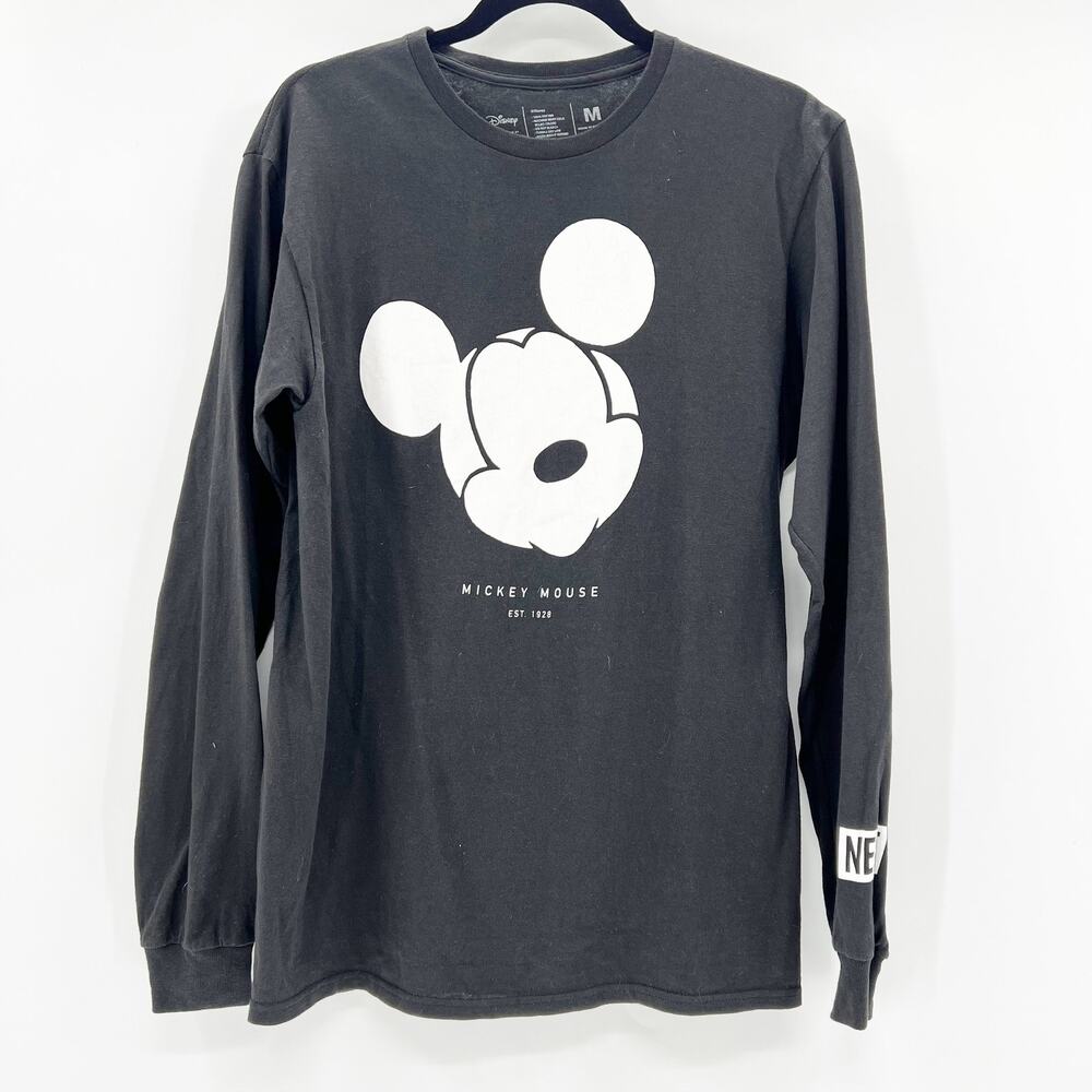 Disney x NEFF Unisex Charcoal Grey Mickey Mouse Long Sleeve Top Size M